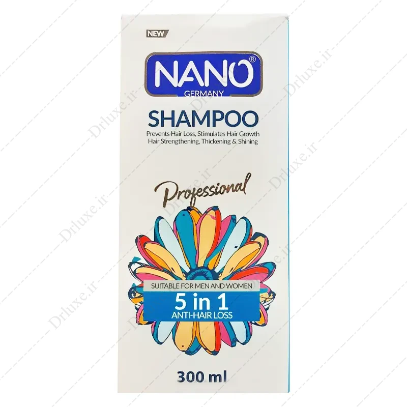 شامپو ضد ریزش و شوره 5 در 1 نانو حجم 300 میلی لیتر